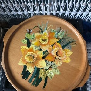 Tray double sided vintage, signed Antiques Road show encyclopedia of knowledge